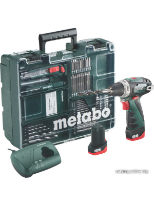             Дрель-шуруповерт Metabo PowerMaxx BS Basic Set 600080880 (с 2-мя АКБ, набор инструмента)        